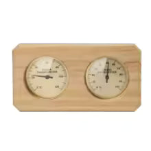 Pine Wood Thermometer & Hygrometer Combo