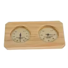 Pine Wood Thermometer & Hygrometer Combo